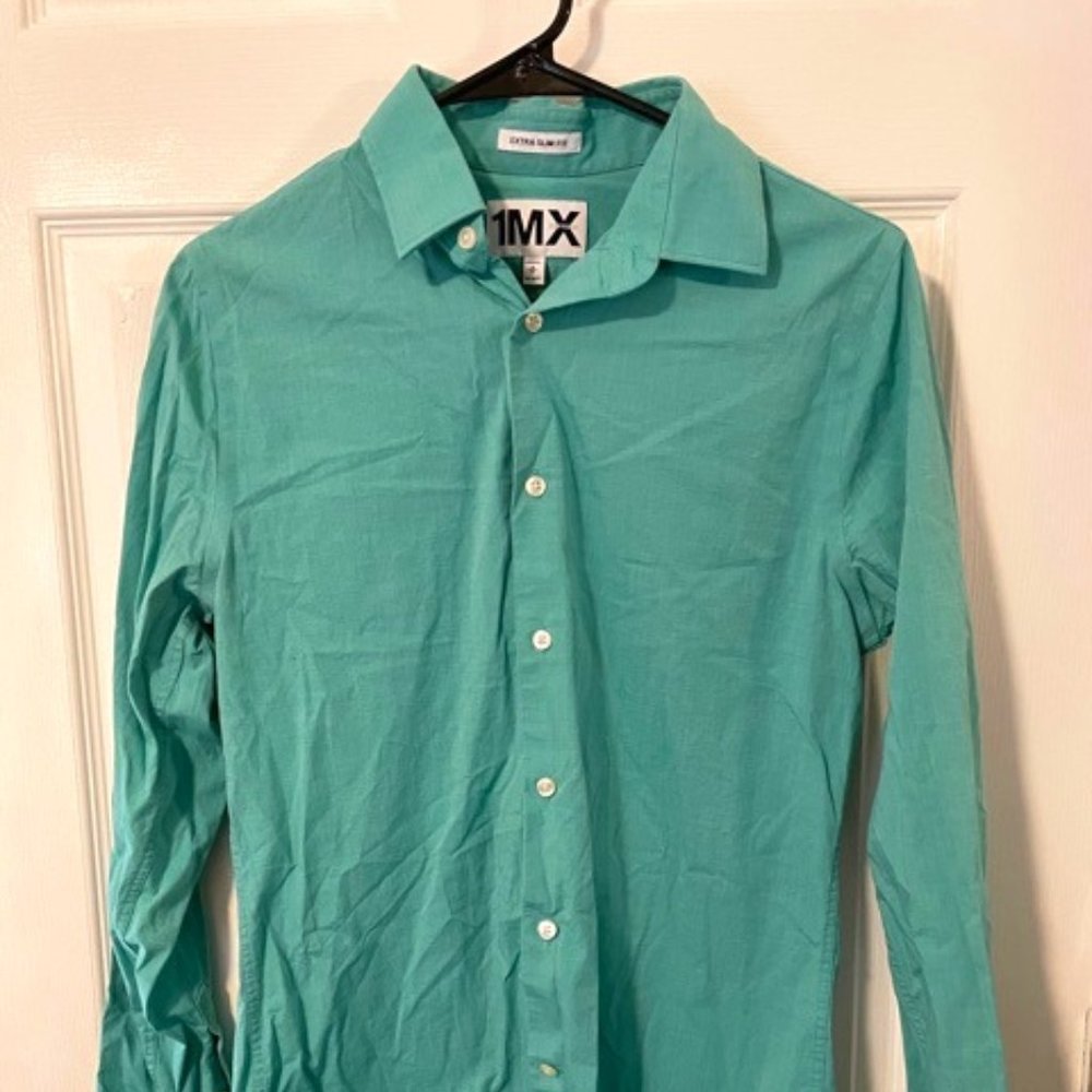 Slim Fit Teal Dress Shirt